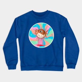 trippy drippy - Cute dark animal puffer fish Crewneck Sweatshirt